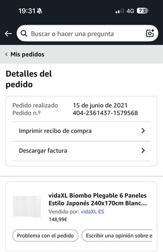 Biombo Panel Japonés Blanco Madera