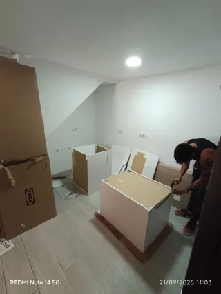 Instalación de cocina, armario Empotrado, encimera
