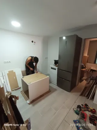 Instalación de cocina, armario Empotrado, encimera
