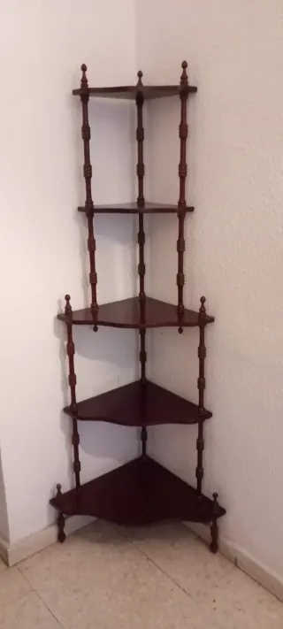 Estantería rinconera de madera alto 1,5m