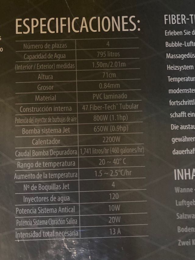 Pure Spa Inflable Portátil con aspirador.