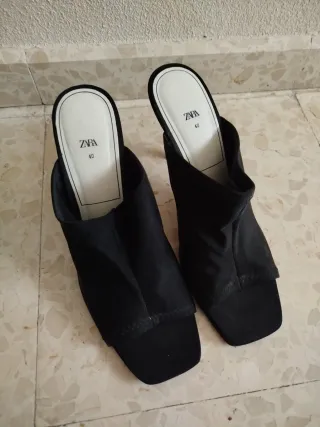 Zapatos Zara Negros Tacón