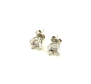 Pendientes Oro Blanco con Circonita