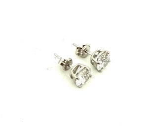 Pendientes Oro Blanco con Circonita