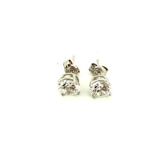 Pendientes Oro Blanco con Circonita