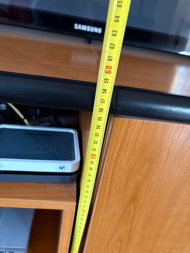 Mueble TV madera y cristal