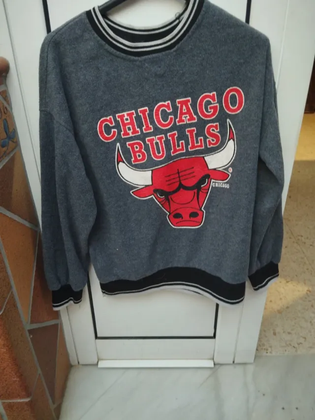 Sudadera Chicago Bulls Gris Roja
