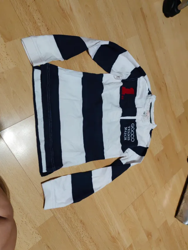 Polo algodón Gocco rayas blanco y azul