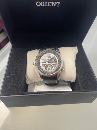 Reloj Orient Automático Esqueleto Negro/Plata