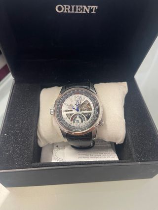 Reloj Orient Automático Esqueleto Negro/Plata