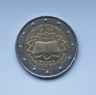 Moneda 2 euros Francia 2007 Tratado de Roma