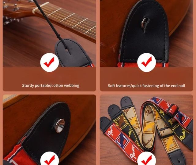 Nova alça de guitarra bordada ajustável