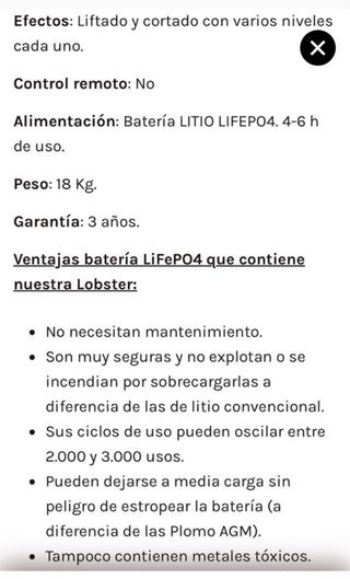 Máquina Lanzapelotas Lobster Grand 5 Lithium