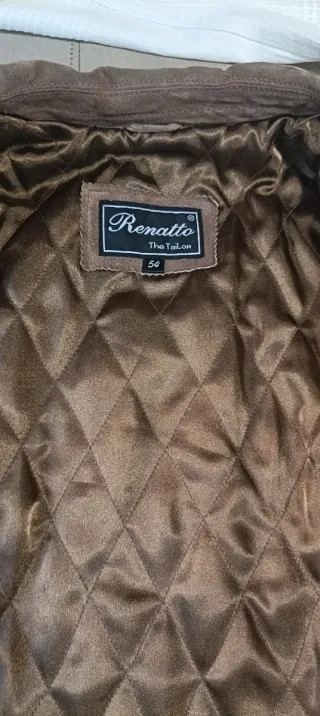 Chaqueta de piel de ante color Camel
