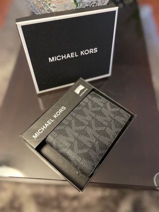 Billetera Michael Kors Negra/Gris