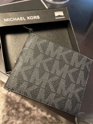 Billetera Michael Kors Negra/Gris