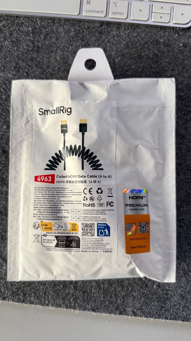 SmallRig Cabo HDMI Espiral 4K 60Hz