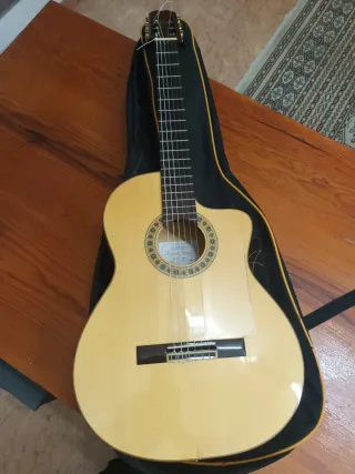 Guitarra flamenca amplificada cutaway