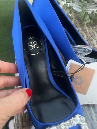 Zapatos de fiesta Sfera azules con pedrería