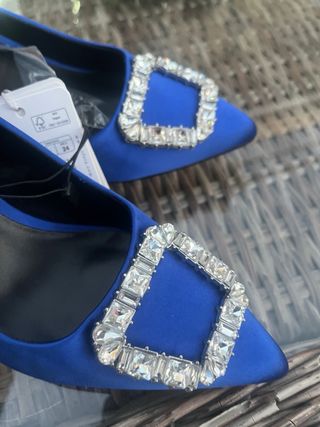 Zapatos de fiesta Sfera azules con pedrería