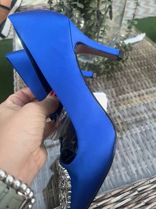 Zapatos de fiesta Sfera azules con pedrería