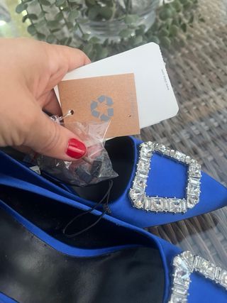 Zapatos de fiesta Sfera azules con pedrería