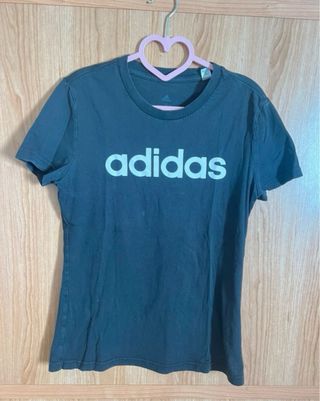 Camiseta Adidas Logo Clásico Negra/Gris Oscuro