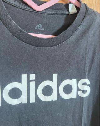 Camiseta Adidas Logo Clásico Negra/Gris Oscuro