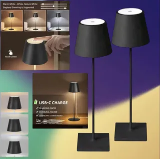 2x LAMPADA da tavolo LED ricaricabile a batteria 