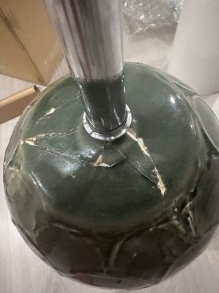 Lámpara de pie Sklum verde cerámica rota