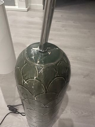 Lámpara de pie Sklum verde cerámica rota