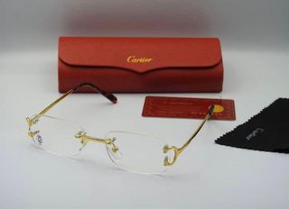 Gafas Cartier Doradas Sin Montura