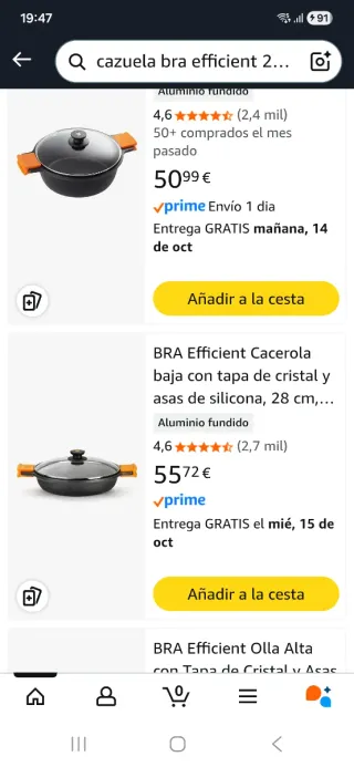 Cazuela BRA Efficient 28cm con tapa
