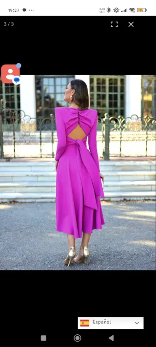 Vestido buganvilla espalda descubierta