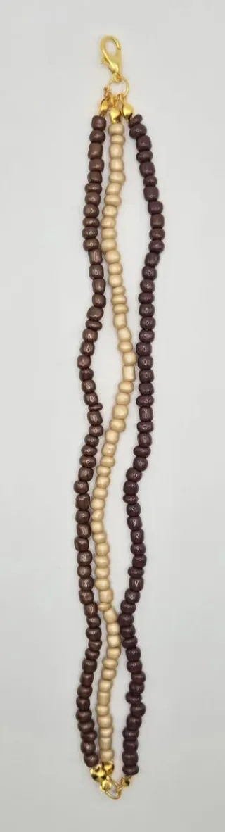 Braccialetto perline color cioccolato 