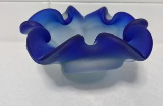 Bol de cristal azul tipo murano