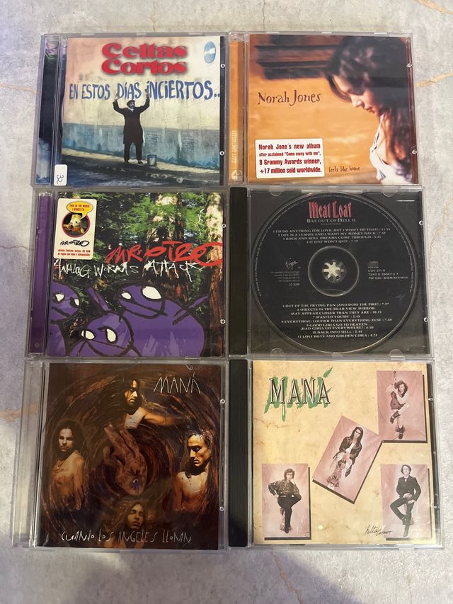 Pack 6 CDs: Celtas Cortos, Norah Jones, Meat Loaf.