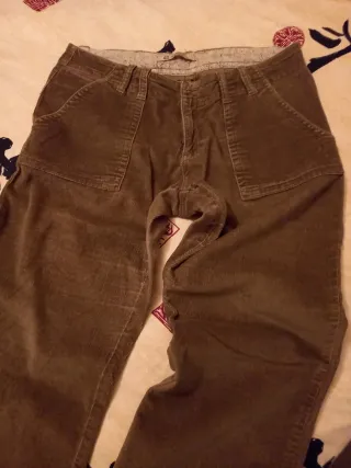 Pantalón pana marrón mujer