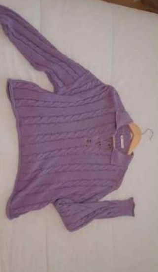 Jersey morado de punto trenzado