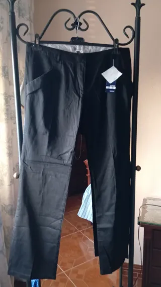 Pantalón recto mujer,T44,negro,con etiqueta