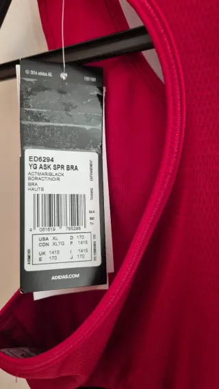 Top deportivo Adidas rojo + regalo