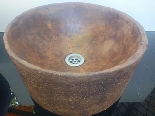 Lavabo rústico cemento 37x16cm