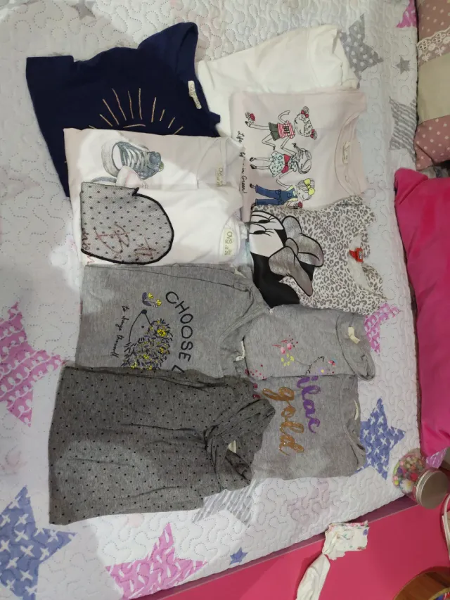 Lote 10 camisetas niña manga larga T 9-10