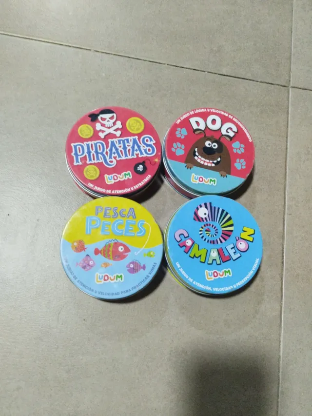 4 Juegos de mesa LUDUM (Piratas, Dog, Peces, Camal