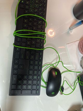 Conjunto Teclado y Ratón HP Negro/Verde
