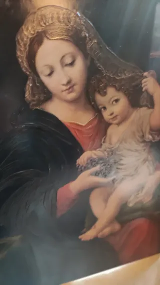 Tríptico Virgen con Niño y Ángeles