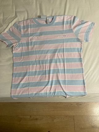 Camiseta Adidas Rayas Rosas y Azules