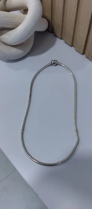 Collar Pandora Cierre Corazón Plata