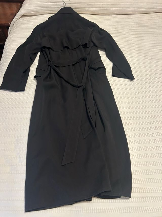 Trench Zara Negro Talla S