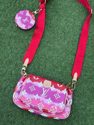 Bolso Louis Vuitton rosa y rojo